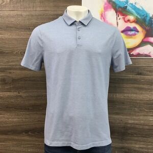 Lululemon‎ Men's Polo Shirt Blue Short Sleeve Athleisure Business Casual Size XL